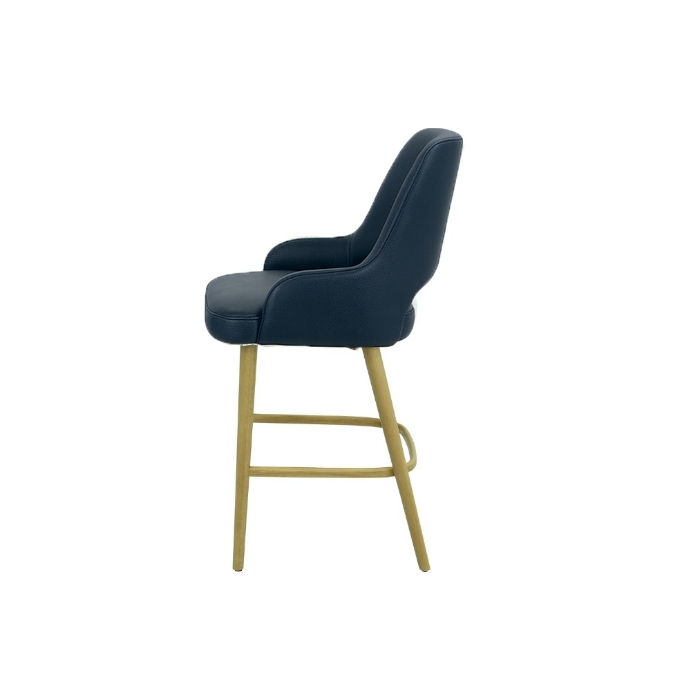 Scaun bar piele naturala BEJ | model HUGO