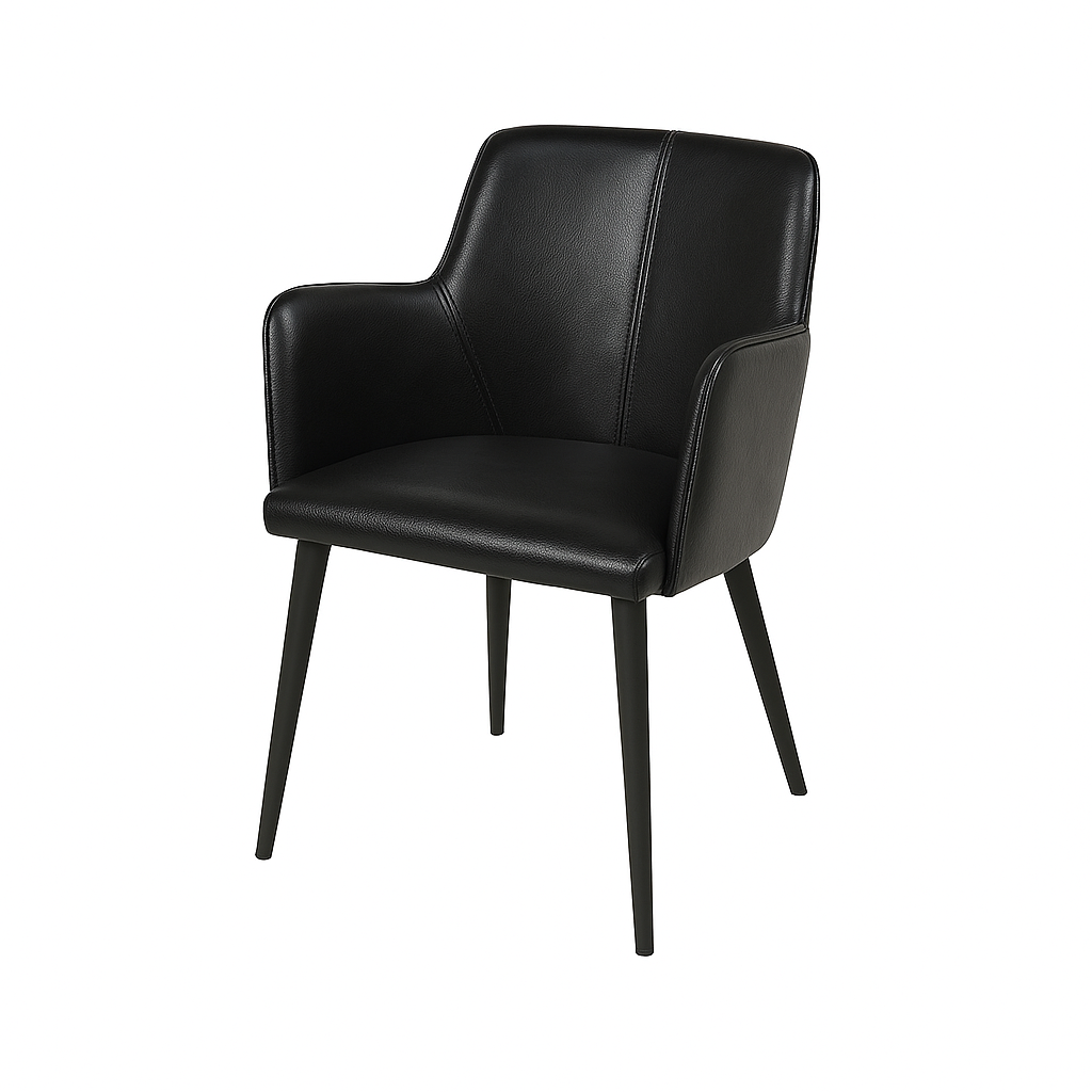 Scaun piele NEAGRA | model RESI
